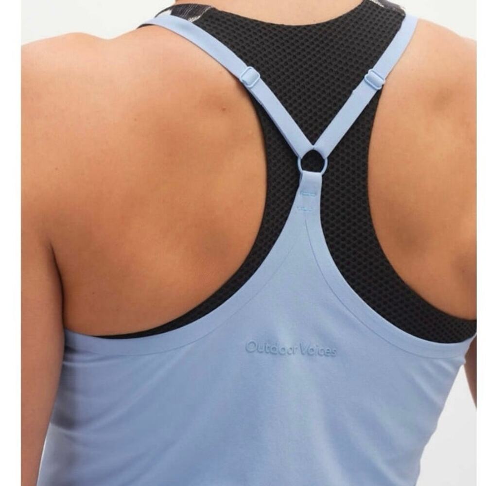 Outdoor Voices Exercise Dress Sz XS Built-In Shorts and Bra NWT blue black green - Picture 8 of 13
